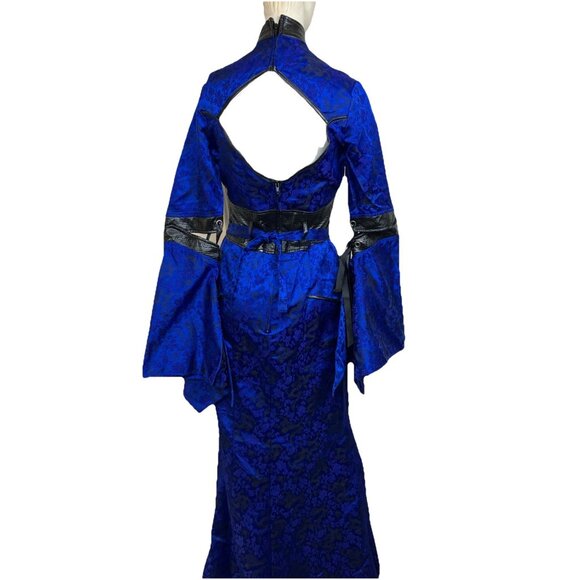 Lip Service Hollywood Geisha Blue and Black Gothic Dress - Picture 4 of 6